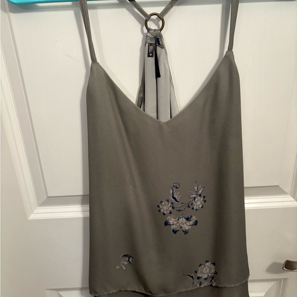 Maurices Olive Floral Camisole with Ring Detail